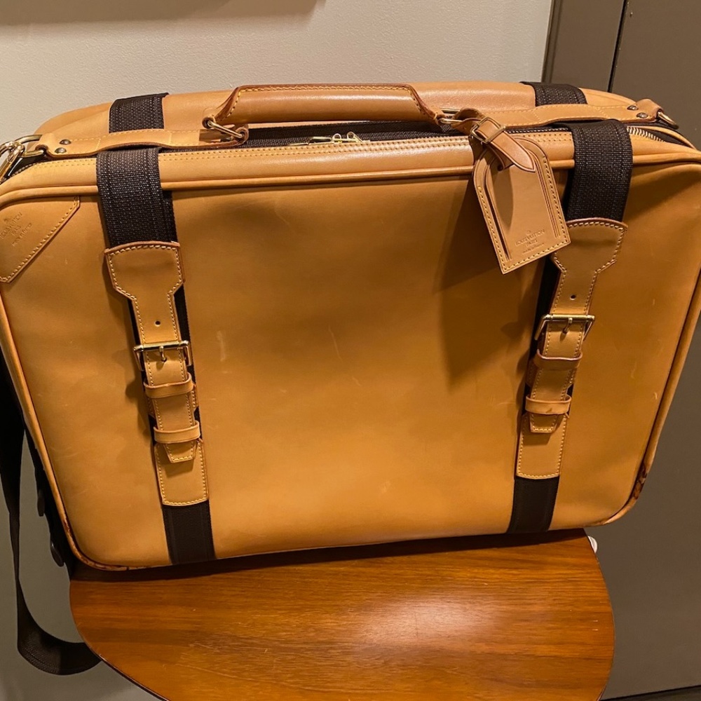 Louis Vuitton vintage leather suitcase